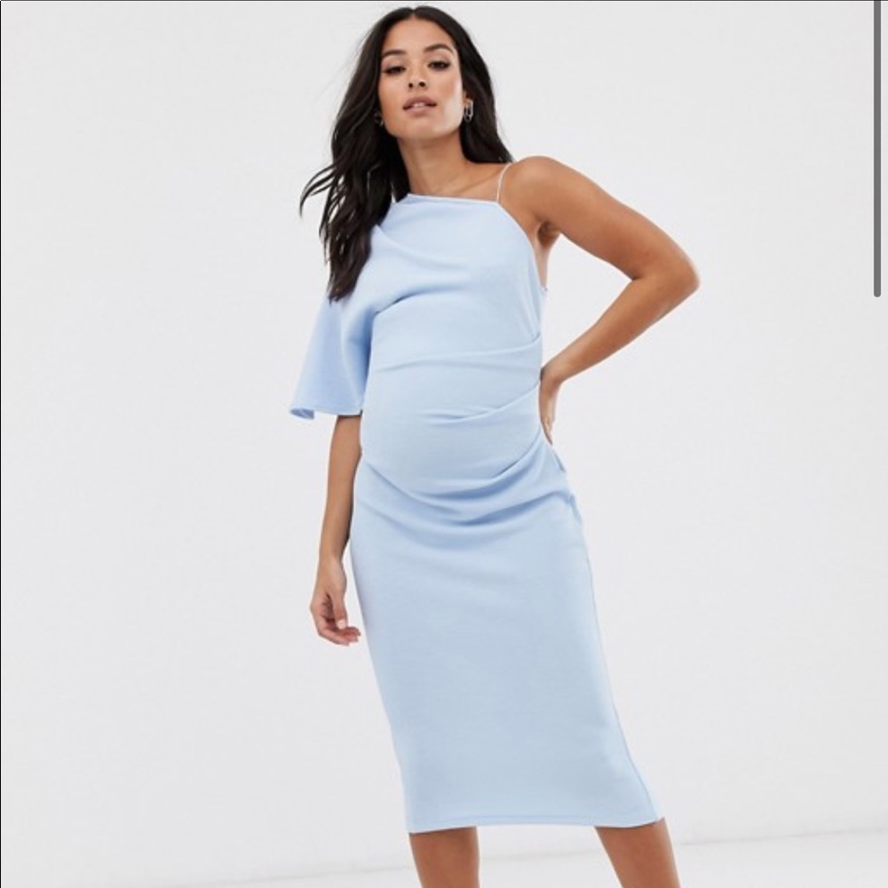 ASOS DESIGN Maternity 1 shoulder strap midi dress